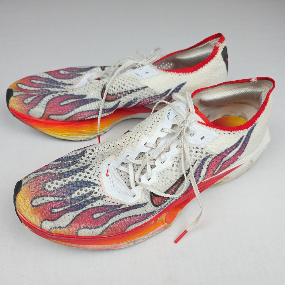 Nike ZoomX Vaporfly Next% 3 Ekiden Running Shoes Mens 13 White Flame HQ3504-100